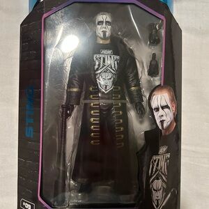 AEW Sting Action Figure with Black and Gold Coat